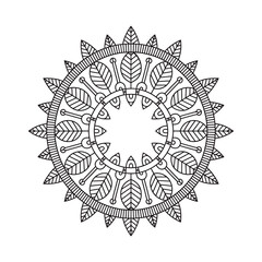 ornamental round frame, Blossom Mandala Shape. Circular pattern in form of mandala, tattoo, decoration. Decorative ornament in ethnic oriental style.