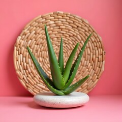 Fototapeta premium Serene Aloe Oasis: A Vibrant Tropical Escape