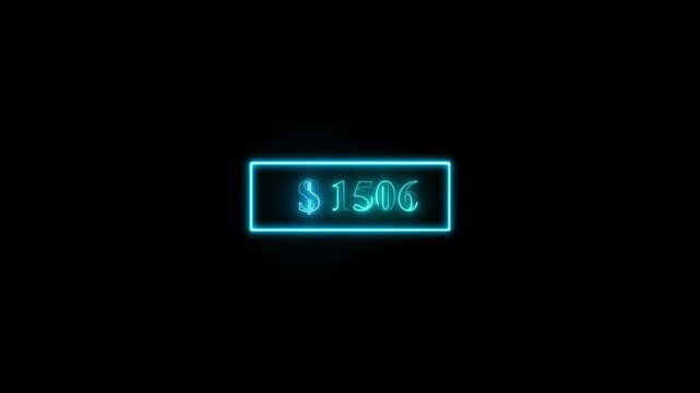 3 K dollar counter animation. 3 K counting animation. Counting money and digits increasing. Motion graphic.