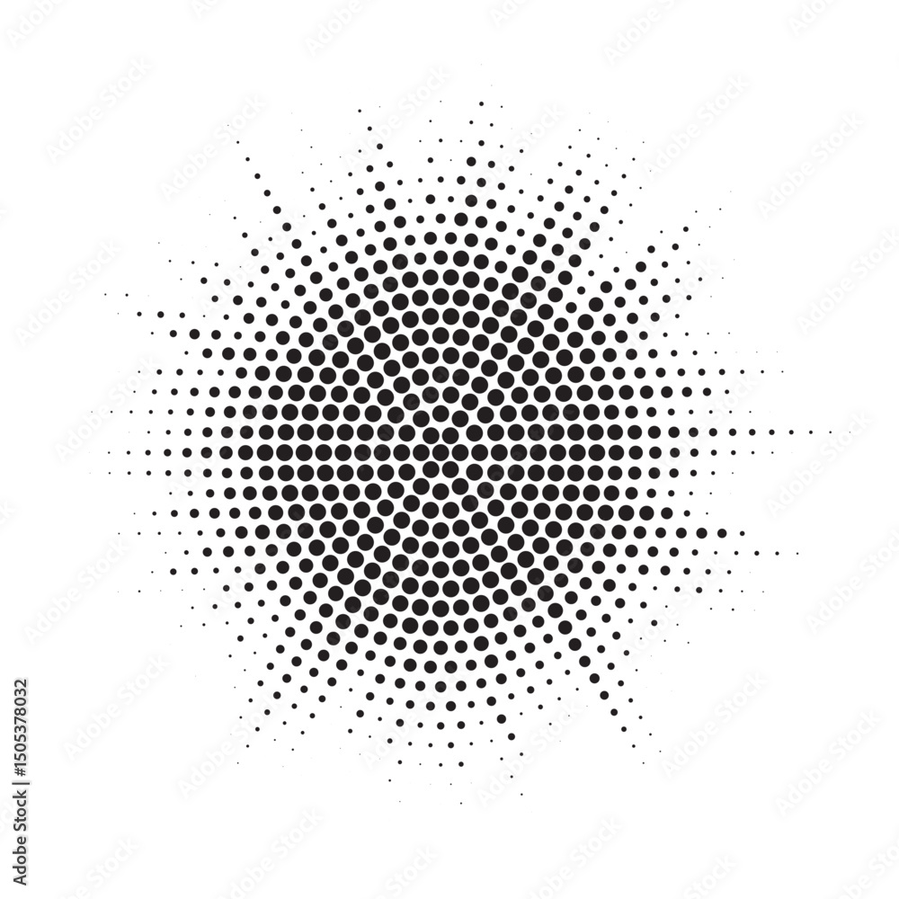 Aufkleber burst halftone light effect. glowing light burst. abstract grunge halftone dots background. vector i