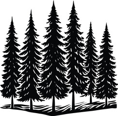 Obraz premium Row Of Pine Trees