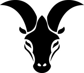 goat logo vector illustration. goat head silhouette logo template