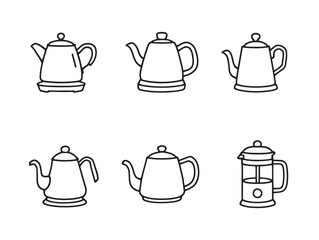 Elegant kettle line art vector suitable for cooking themed projects