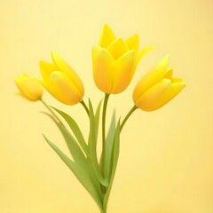 Ethereal Dance: Yellow Tulips in Soft Suspension