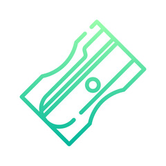 college icon special line with gradient color green_pencil sharpener 