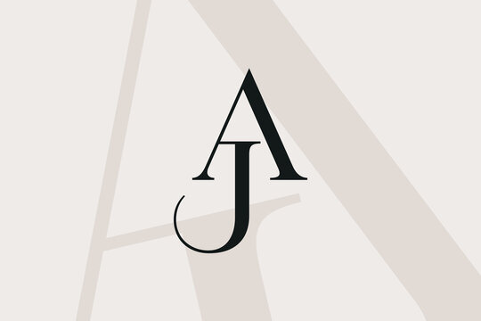 AJ or JA letter logo icon design. Classic style luxury initials monogram.