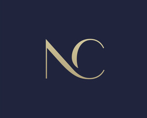 NC letter logo icon design. Classic style luxury initials monogram.