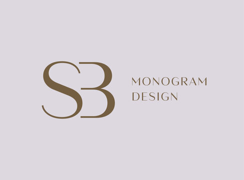 SB letter logo icon design. Classic style luxury initials monogram.