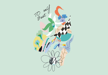 Artistic Floral Card Layout