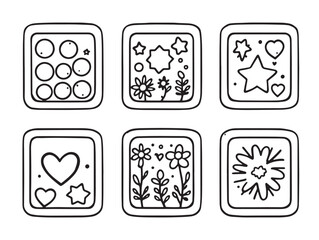 ice tray line art home essentials vector outline graphic