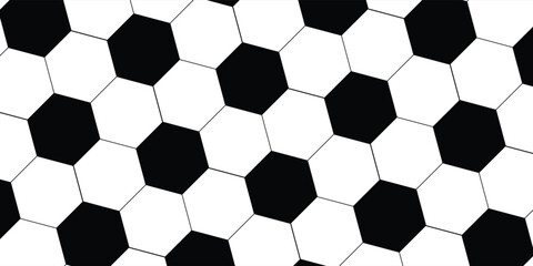 Seamless vector illustration of black and white soccer ball pattern background. © Zaien