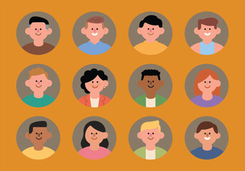 Diverse Cartoon Avatar Vectors illustrations