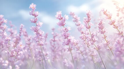 Obraz premium Soft Focus Lavender Field, Floral Background, Spring or Summer Dreamy Nature Landscape