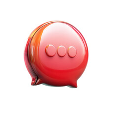 Fototapeta premium A vibrant shiny speech bubble representing digital conversation on a sleek on transparent background