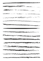 Collection of different Hand drawn black color cayron strokes isolated on white background. Collection of hand drawn templates. Can be used and edit easily. Perfect for digital art, banners. EPS 10