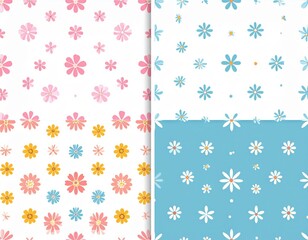 Fototapeta premium Floral Patterns in Pastel Colors