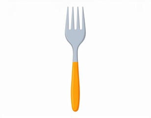 Simple Orange Handle Fork Illustration