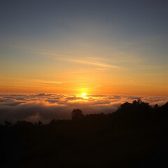 Fototapeta premium sunset over the mountains