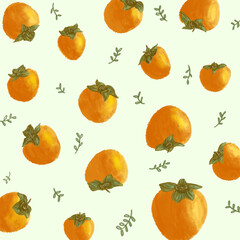 cute set of persimmons seamless pattern wallpaper