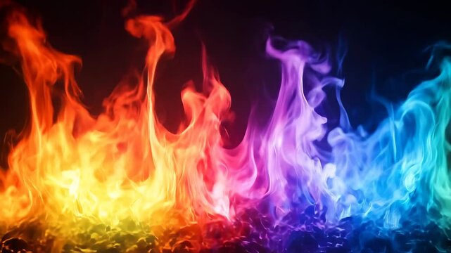 Flames shifting through impossible colors