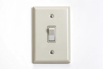 Simple White Light Switch Against Plain Background for Home Decor