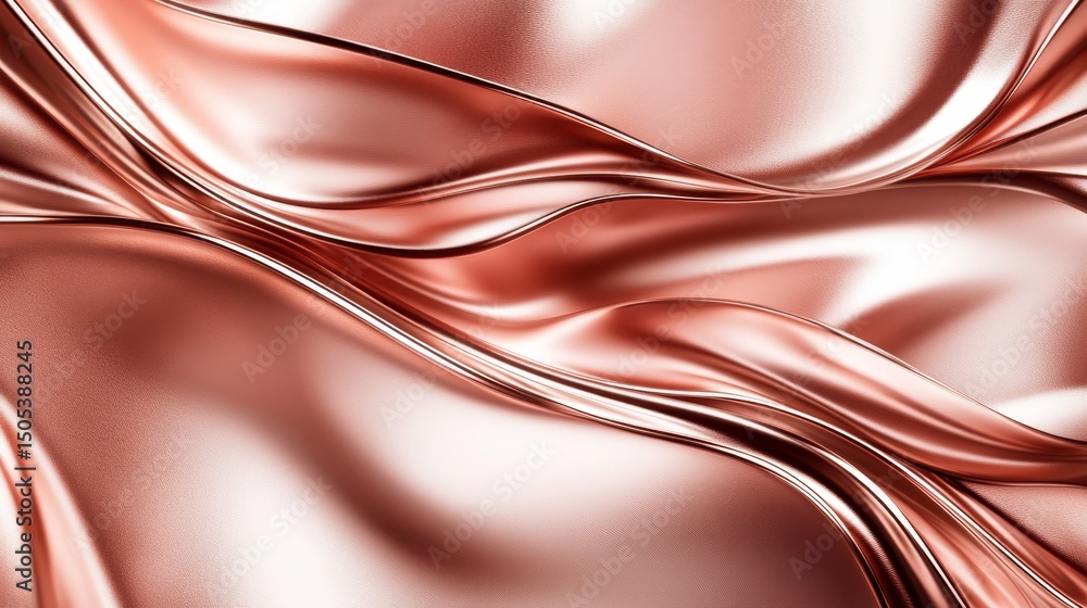 Poster abstract copper waves a delicate and gentle gradient background with a dynamic, flowing design