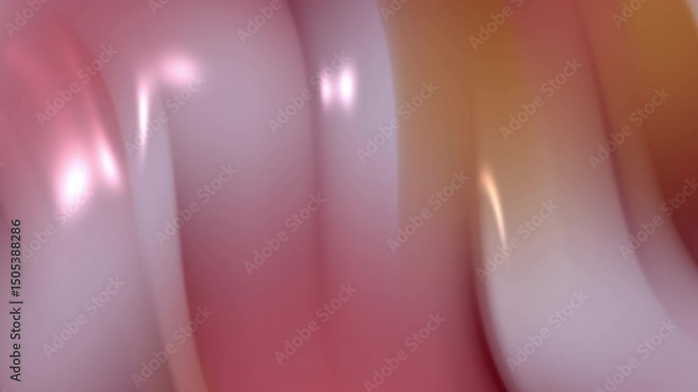 Poster abstract pink and orange gradient swirls. smooth, glossy texture. vertical wave pattern.