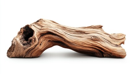 A piece of driftwood, exhibiting intricate wood grain patterns.