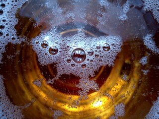 Beer foam with map of Ukraine shape photo
