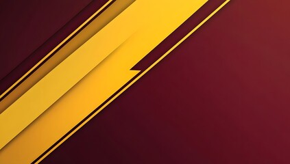 Maroon and yellow rays background presentation design, simple flat illustration. 