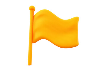 Vector realistic isolated orange flag on white background.