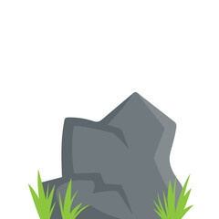 Stone with Grass Illustration