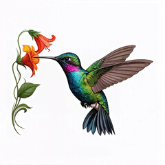 Obraz premium bird of paradise,Hummingbird Seeking Nectar