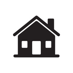 Home and House Icon on White Background for Real Estate or Web Use