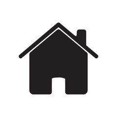 White background home icon or house symbol for real estate and residential property design