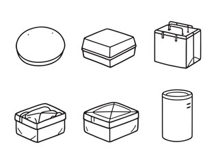 Simple clean lunch box line art vector design illustration
