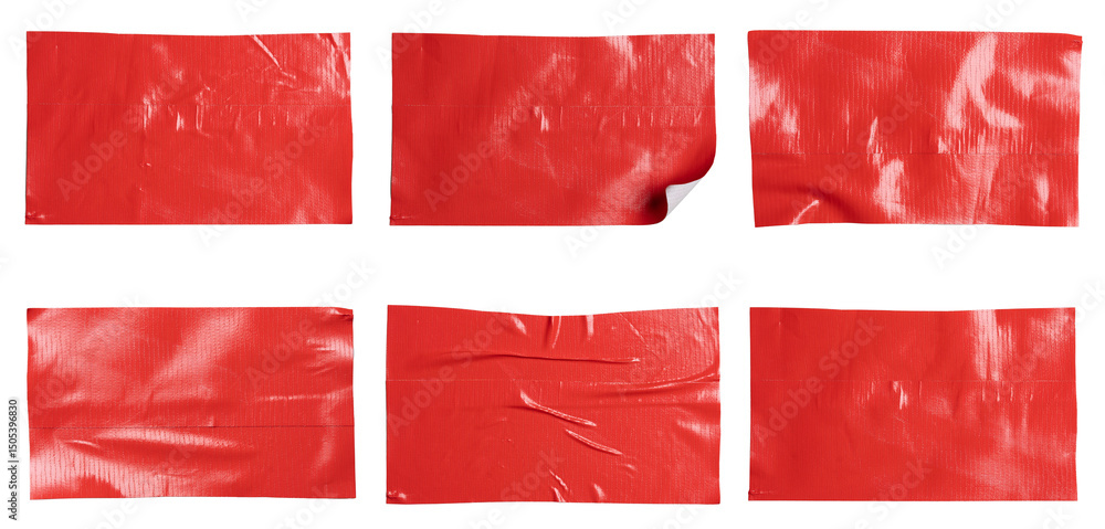Aufkleber set of red stickers sticky notes, copy space for text preview tags, isolated on white background, pn