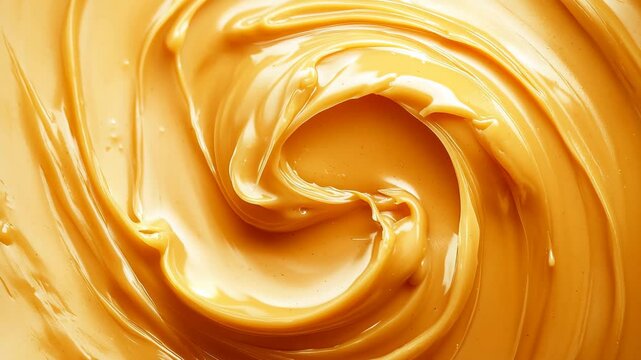 A dollop of rich peanut butter with a creamy swirl
