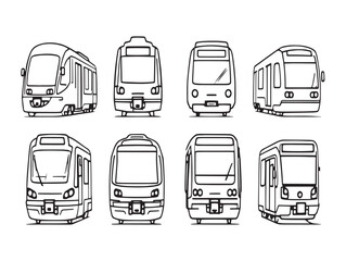 Urban light rail illustration in clean vector style