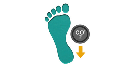 Isolated Low Carbon Footprint Symbol