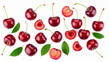 cherries on a white background