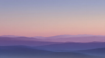 Fototapeta premium Layered Hills Landscape: A serene view of distant hills under a gentle, pastel sky.