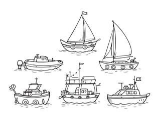 Clean lifeboat line art design for vector artwork