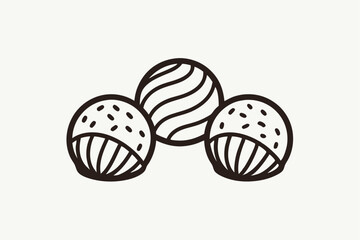 Three cute doodle eggs easter decoration design