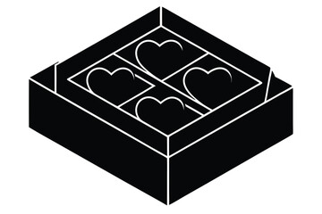 Box of heart shaped chocolates valentines day gift