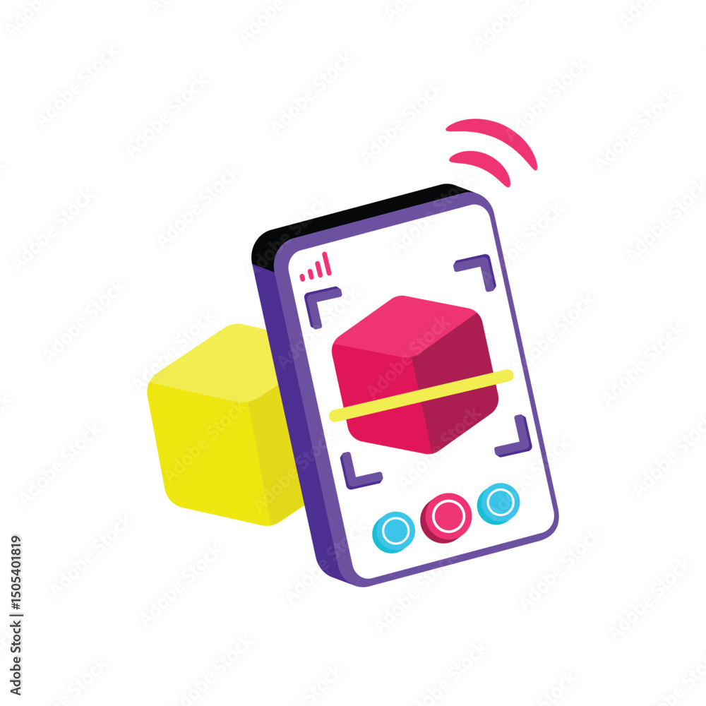Poster ar scan vector style icon. eps 10 file