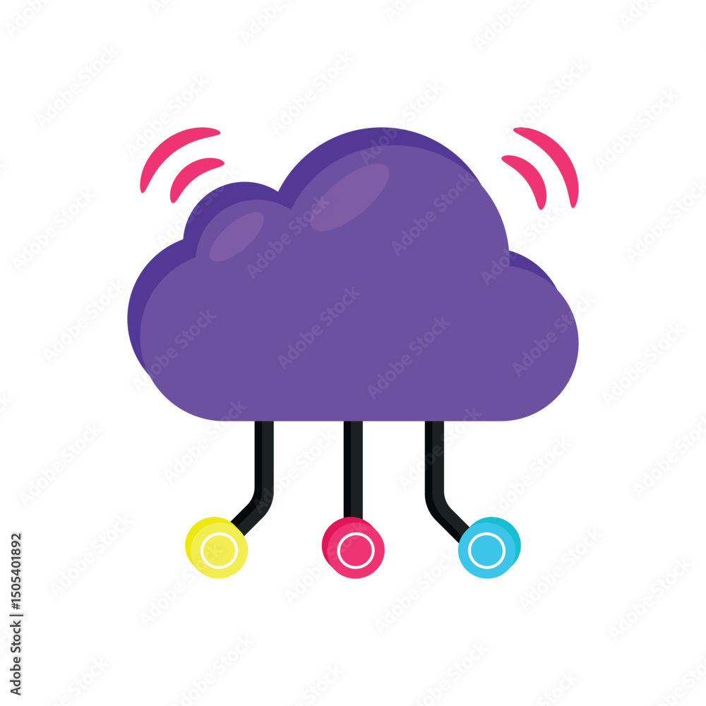 Poster virtual storage vector style icon. eps 10 file