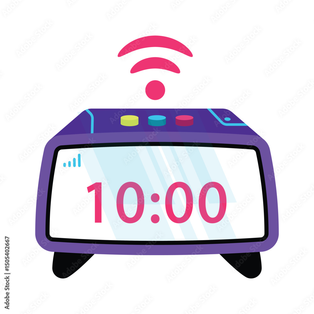 Poster digital clock vector style icon. eps 10 file