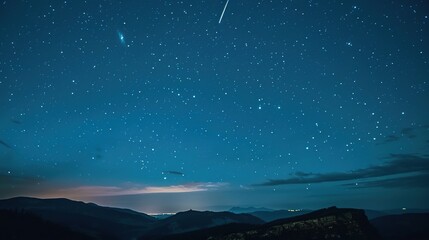 Enchanting Blue Starry Sky Background Posters: Mesmerizing Celestial Visions of Deep Space Blues, Twinkling Stars, Nebula Clouds, and Galactic Scapes for Science Fiction Movies, Astronomy Events
