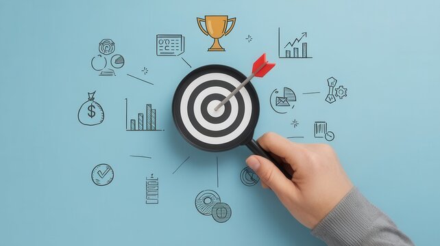 Achieving business goals using a bullseye strategy for success and profitability